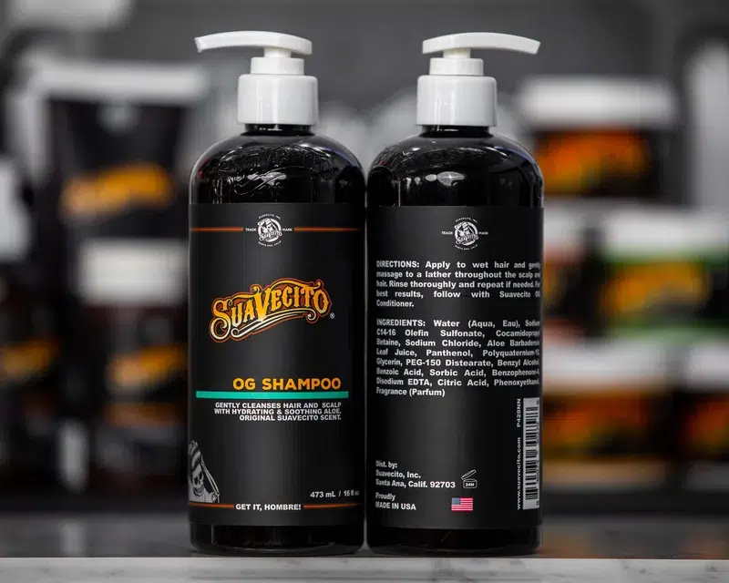 Хидратиращ шампоан с алое вера Suavecito OG Shampoo за перфектно ежедневно почистване на косата – доказан мъжки шампоан за коса без сулфати.