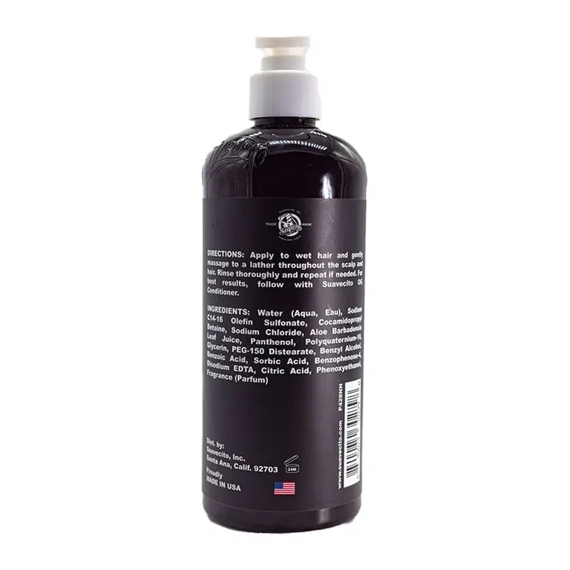 Ежедневно почистване на косата със Suavecito OG Shampoo, който е първокласен мъжки шампоан за коса без сулфати и хидратиращ шампоан с алое вера.